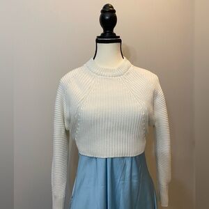 100% cotton Topshop White Ribbed Cropped sweater EUC size 4